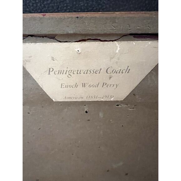 Vintage 1950s Perry’s The Pemigewasset Coach 1899 Painted Print 28" x 41" x 2" - Picture 9 of 9